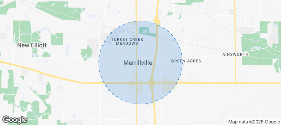 Merrillville Airbnb map